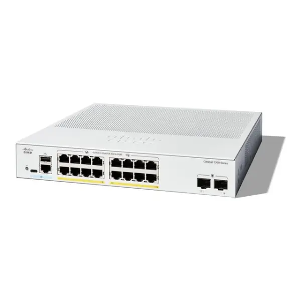 Cisco Catalyst 1300 - Switch - L2/L3 - Fully managed - 16 x 10/100/1000 (PoE+) + 2 x 10/100/1000/2500/5000/10000 SFP+ - rack-mountable