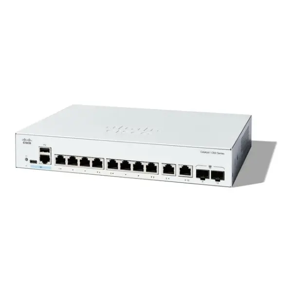 Cisco Catalyst 1300 - Switch - L2/L3 - Fully managed - 8 x 10/100/1000 + 2 x 10/100/1000/2500/5000/10000 SFP/RJ-45 combo - rack-mountable